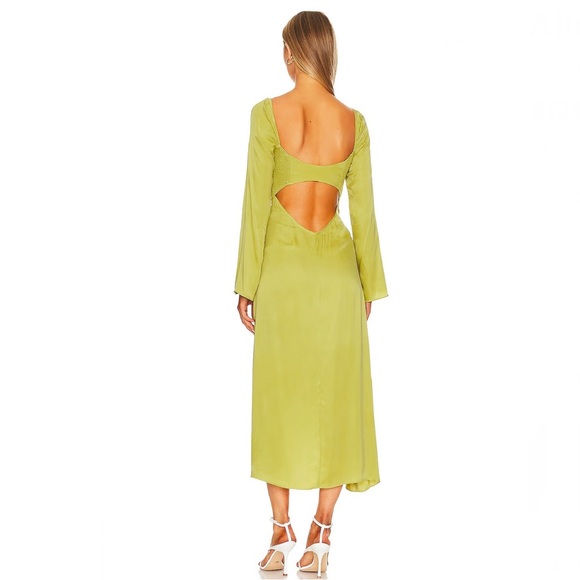FOR LOVE & LEMONS REVOLVE GREEN CUTOUT MIDI DRESS - Picture 9 of 14